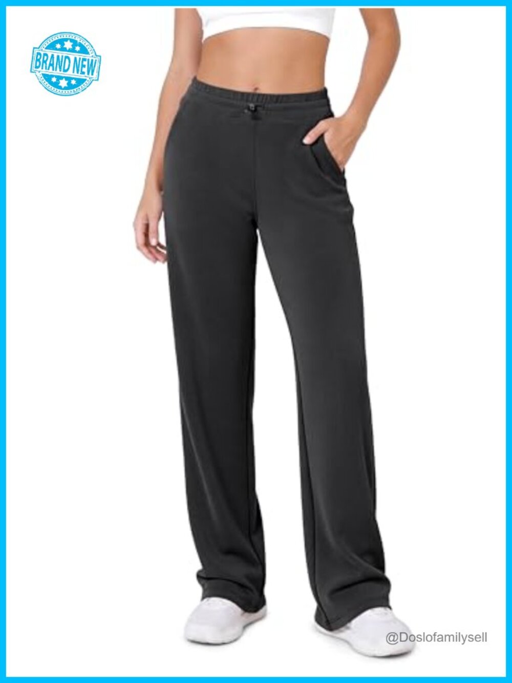 Modal Soft Wide Leg Pants with Pockets Adjustable High Waist Lounge Pants